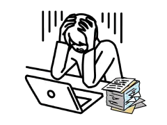 悩んでいる人のイラスト