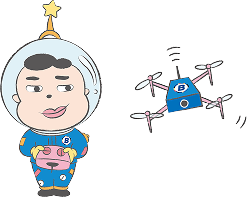 バウン太くんとドローン