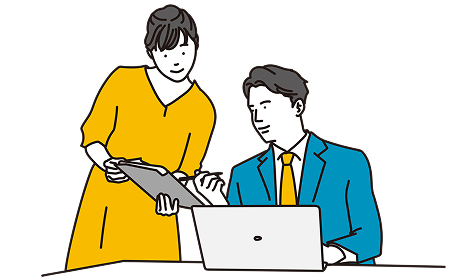確認する人々