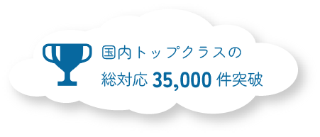 国内トップクラスの総対応35,000件突破